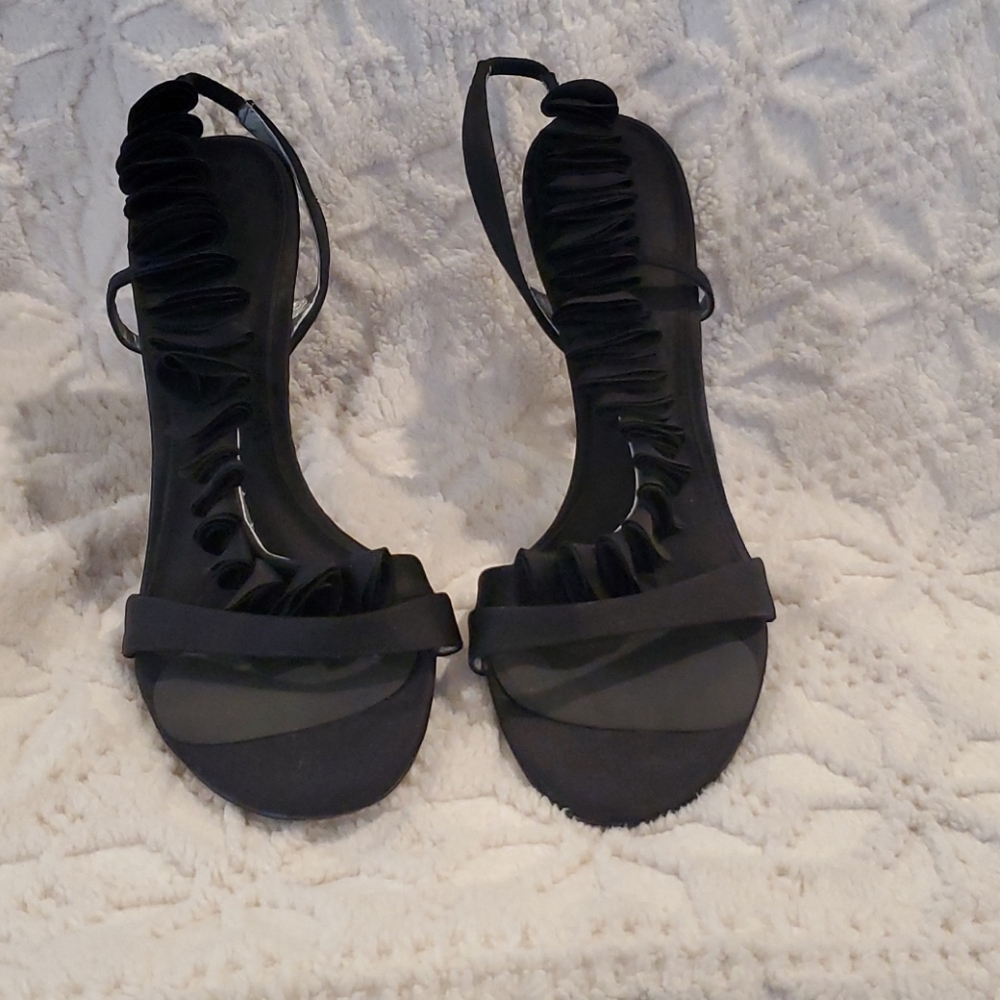 Black strappy heels